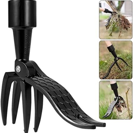 Stand-up Weed Puller Head Metal Garden Weed Removal Tool Handheld Aluminum Weed Picker Tool Without Bending Pulling, Kneeling -No Pole